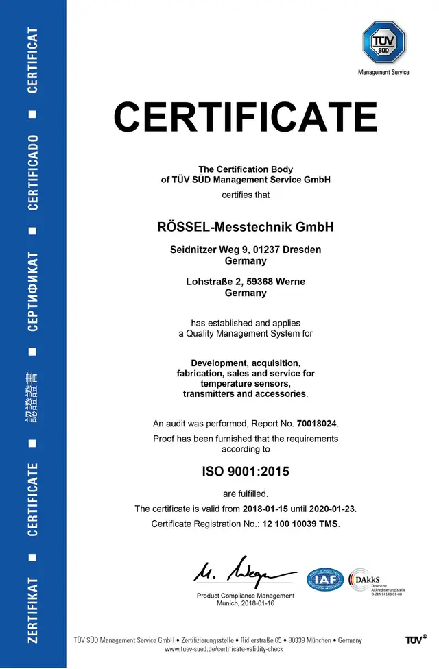 Certificate – ISO 9001:2015