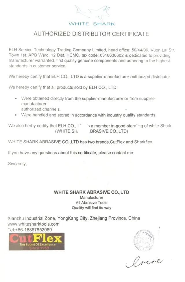 Authorized Distributor Certificate