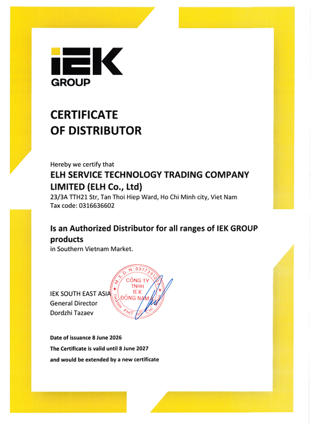 Certificate of Distributor